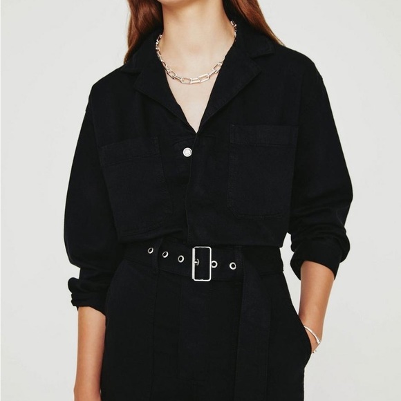 AG Jeans Ryleigh Jumpsuit in Super Black - Picture 7 of 9